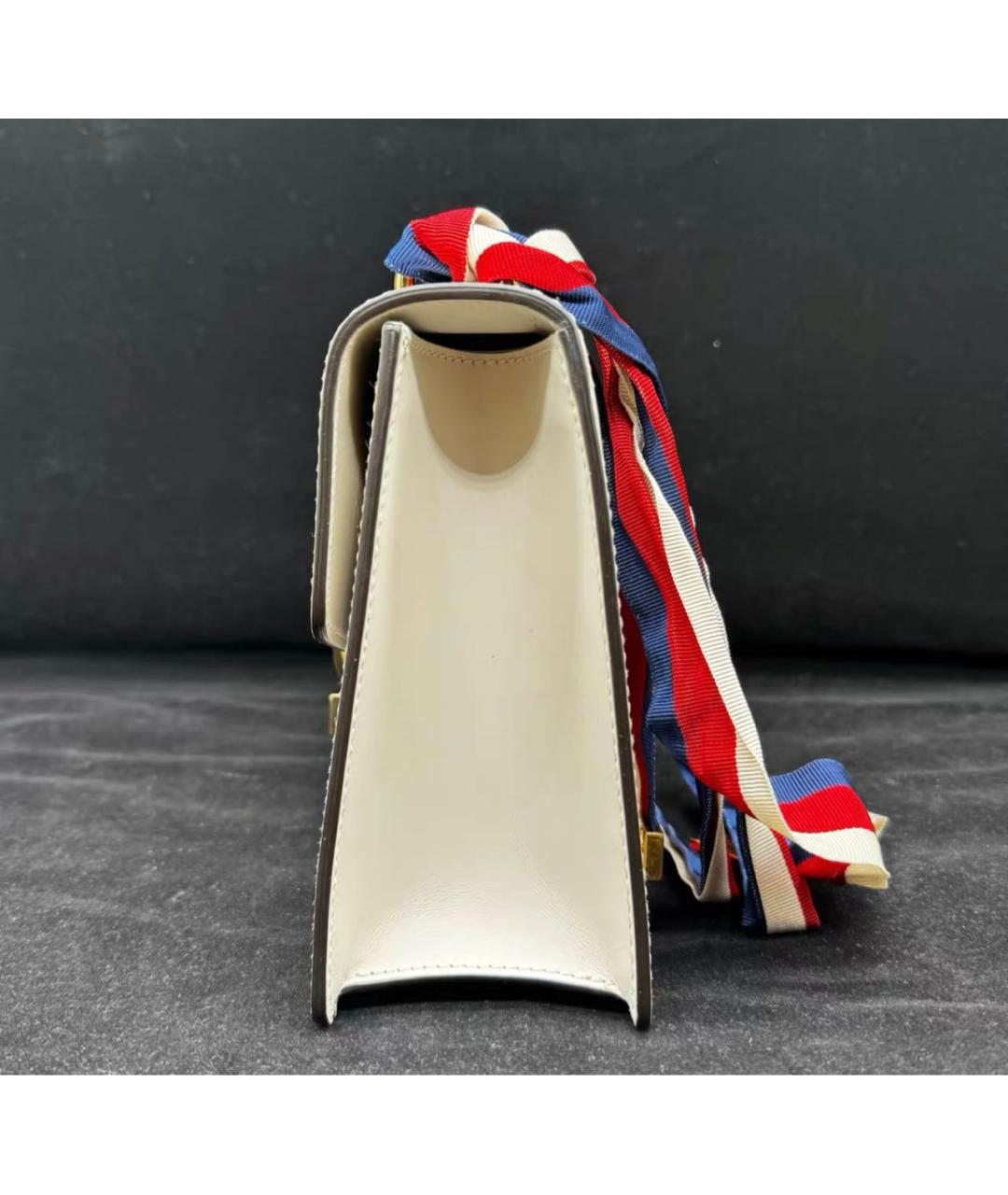GUCCI Белая кожаная сумка через плечо, фото 4
