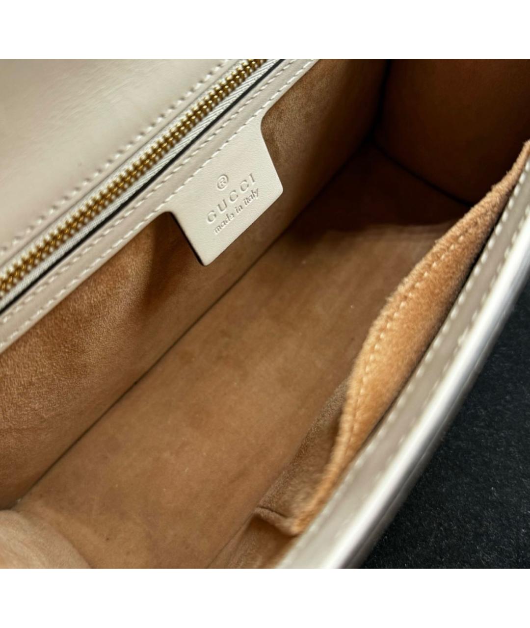 GUCCI Белая кожаная сумка через плечо, фото 8