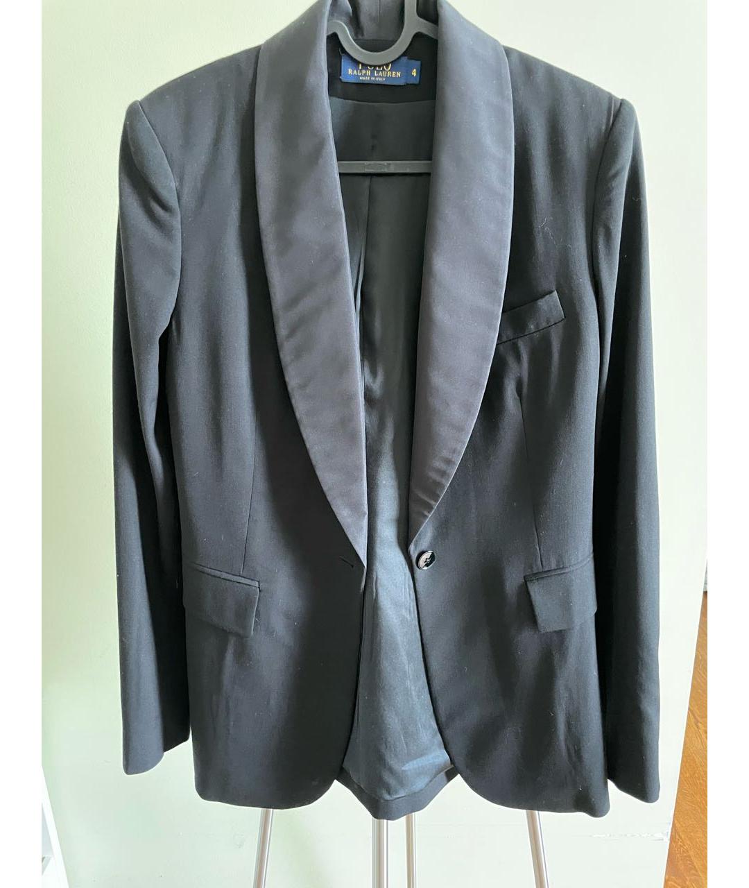 POLO RALPH LAUREN Черный шерстяной жакет/пиджак, фото 9