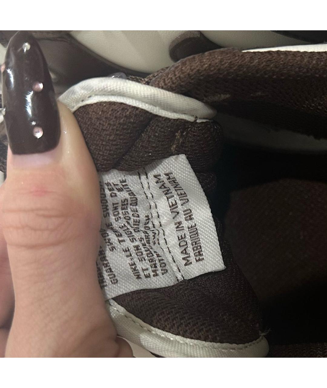 NIKE Коричневые кожаные низкие кроссовки / кеды, фото 4