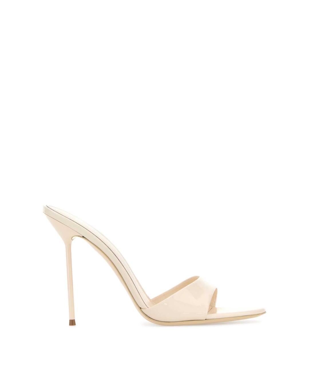 PARIS TEXAS Бежевые кожаные мюли, фото 1