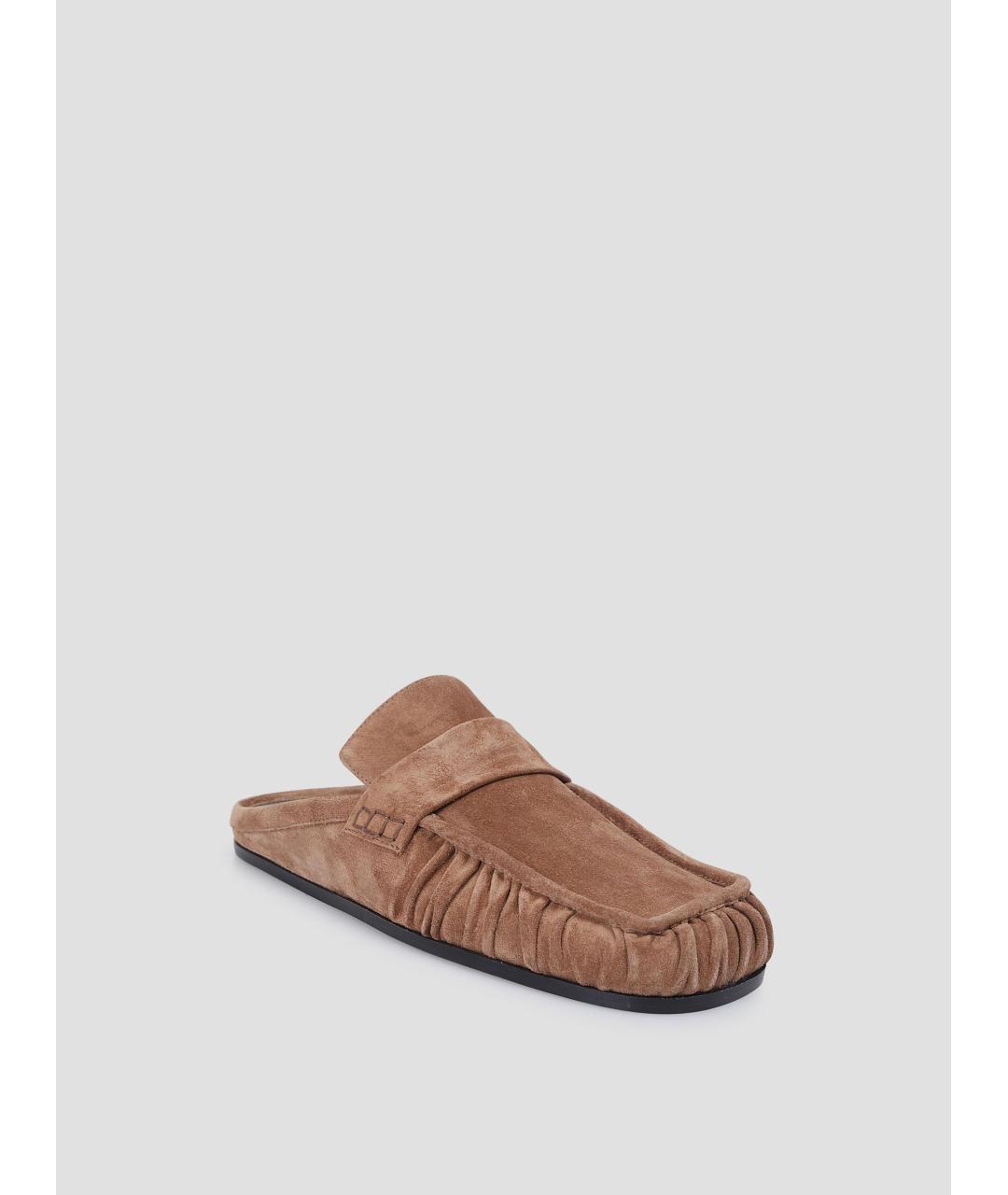 JIL SANDER Коричневые замшевые мюли, фото 3