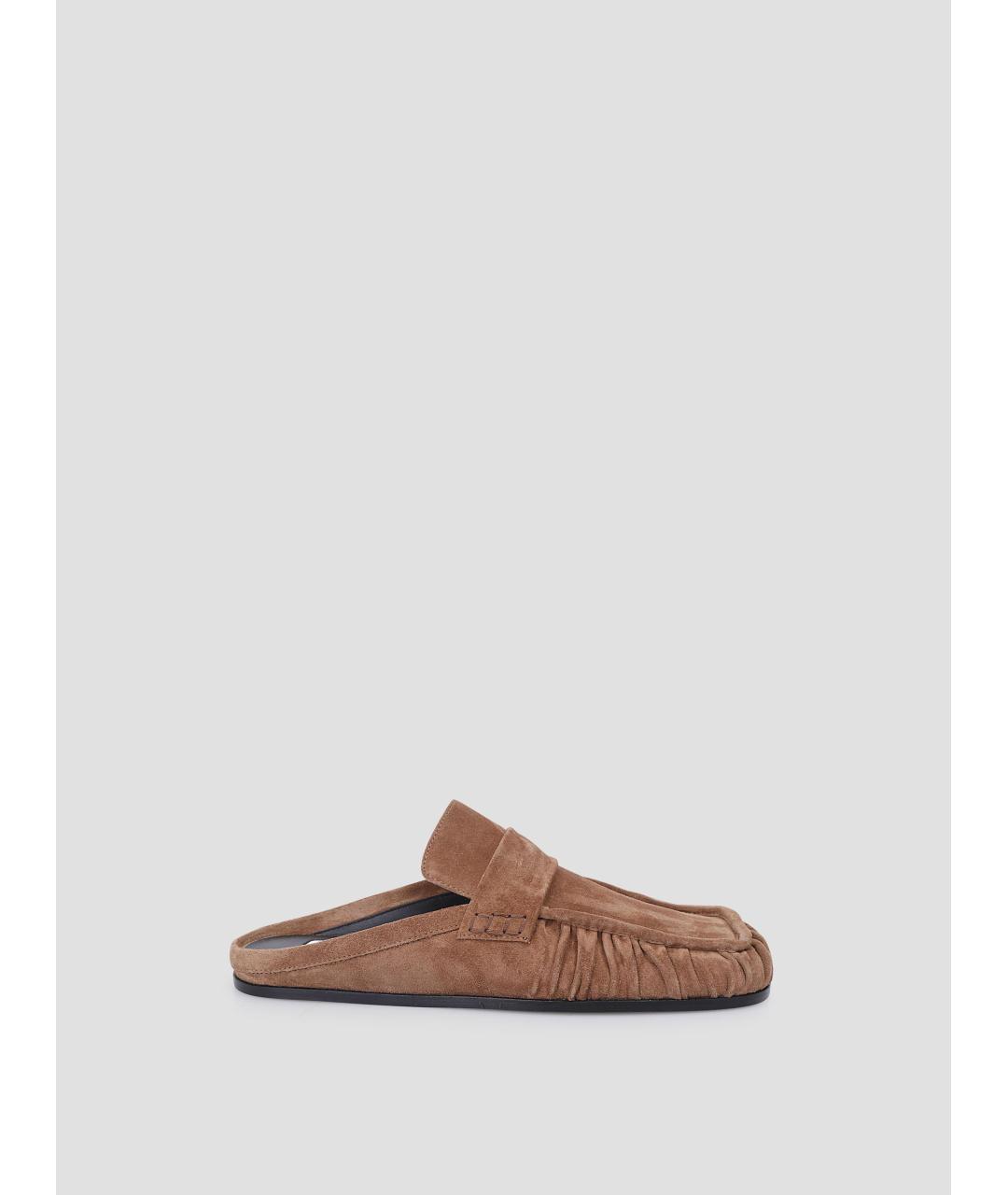 JIL SANDER Коричневые замшевые мюли, фото 4