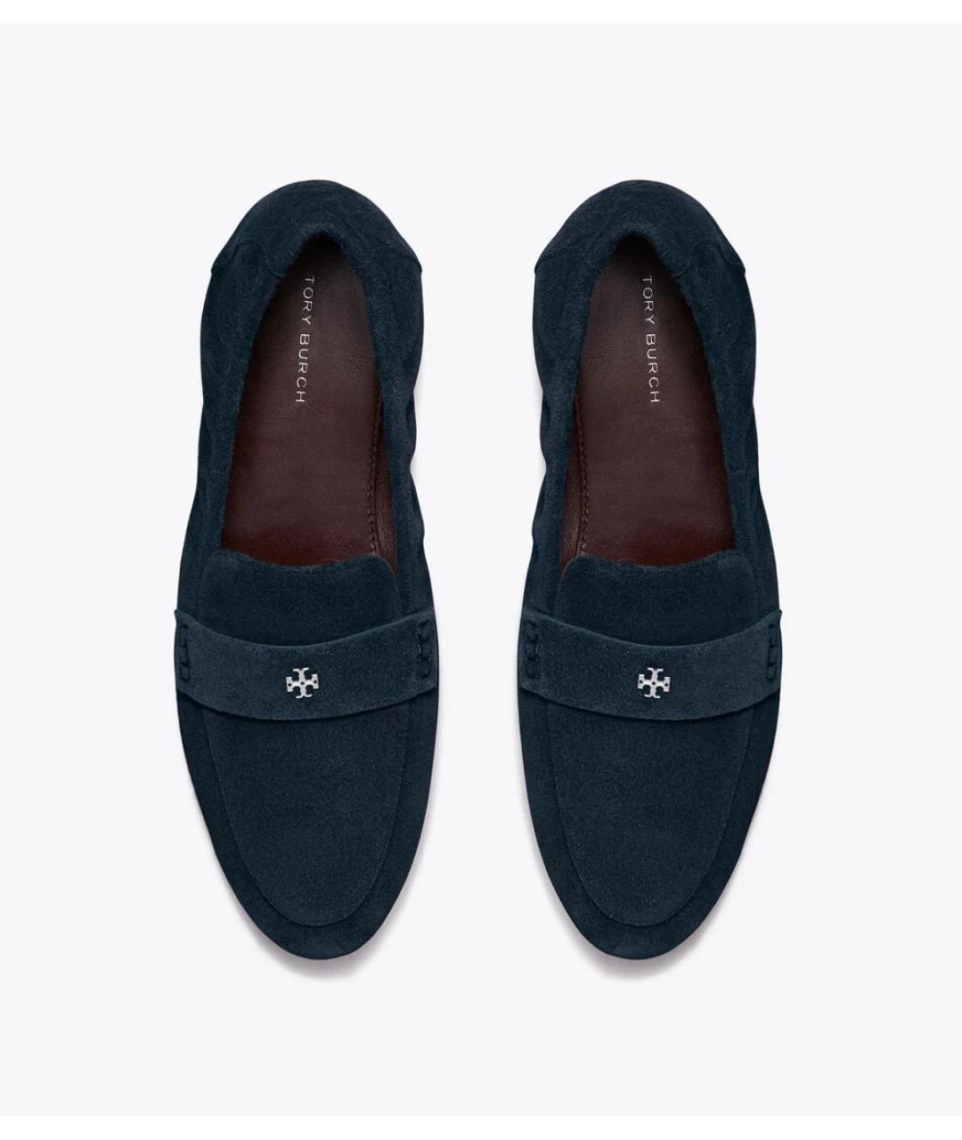 TORY BURCH Темно-синие замшевые лоферы, фото 3