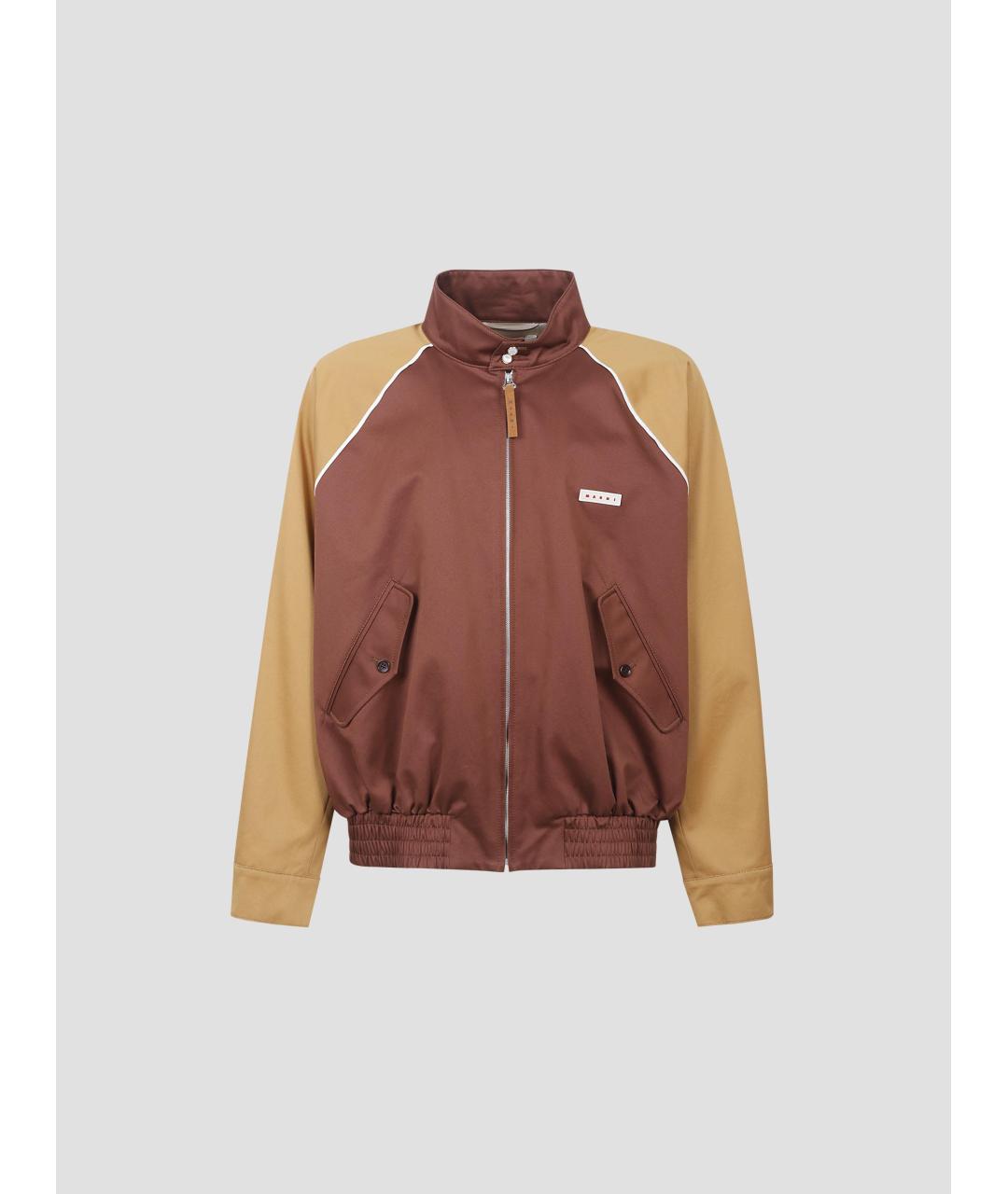 MARNI Коричневая хлопковая куртка, фото 4