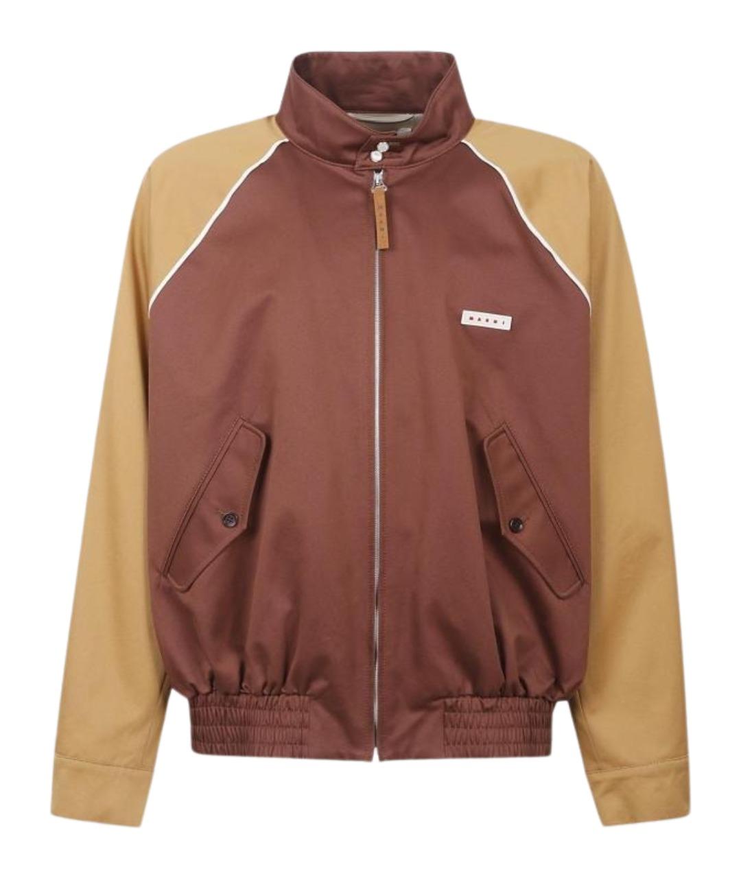 MARNI Коричневая хлопковая куртка, фото 1