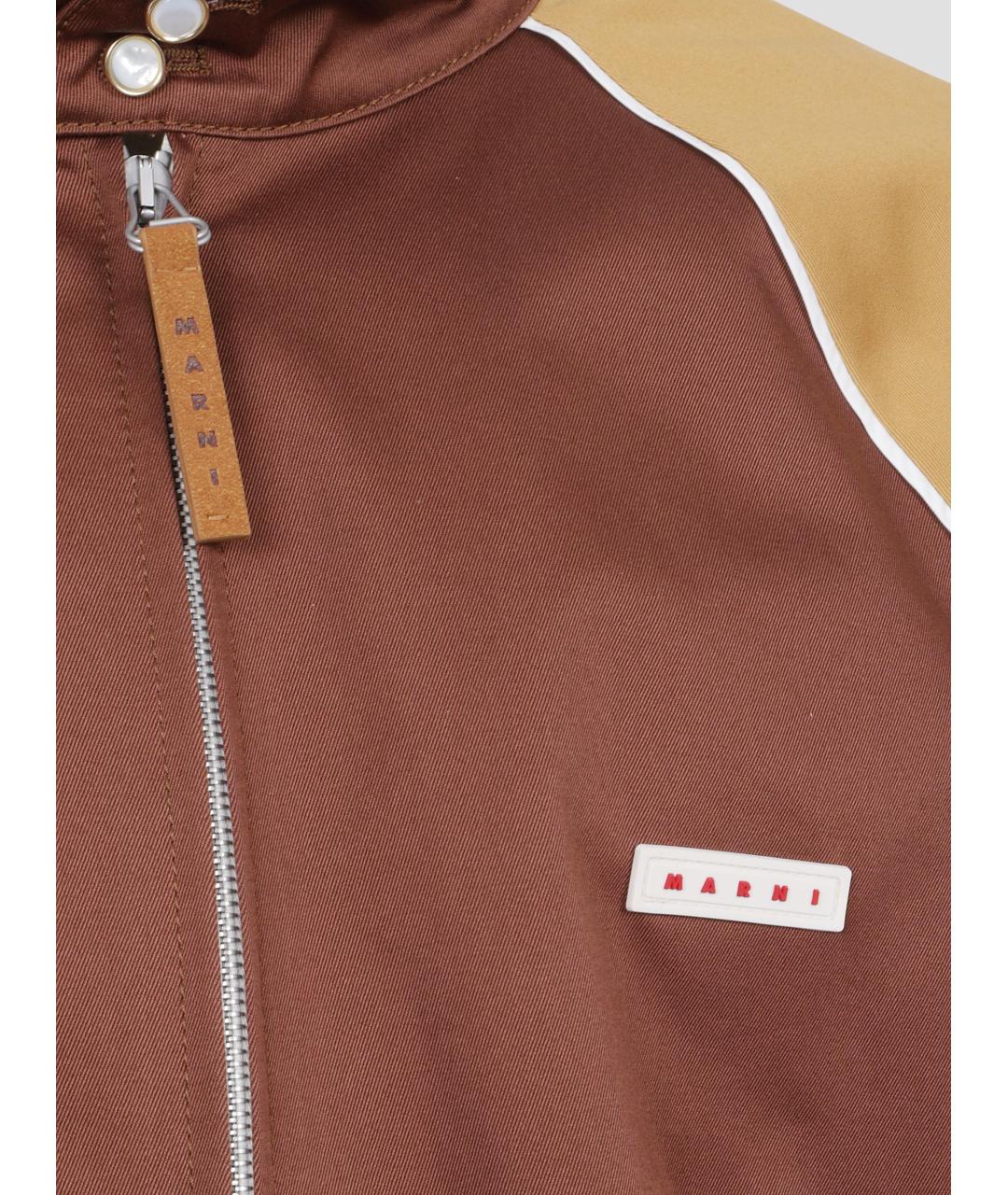 MARNI Коричневая хлопковая куртка, фото 3