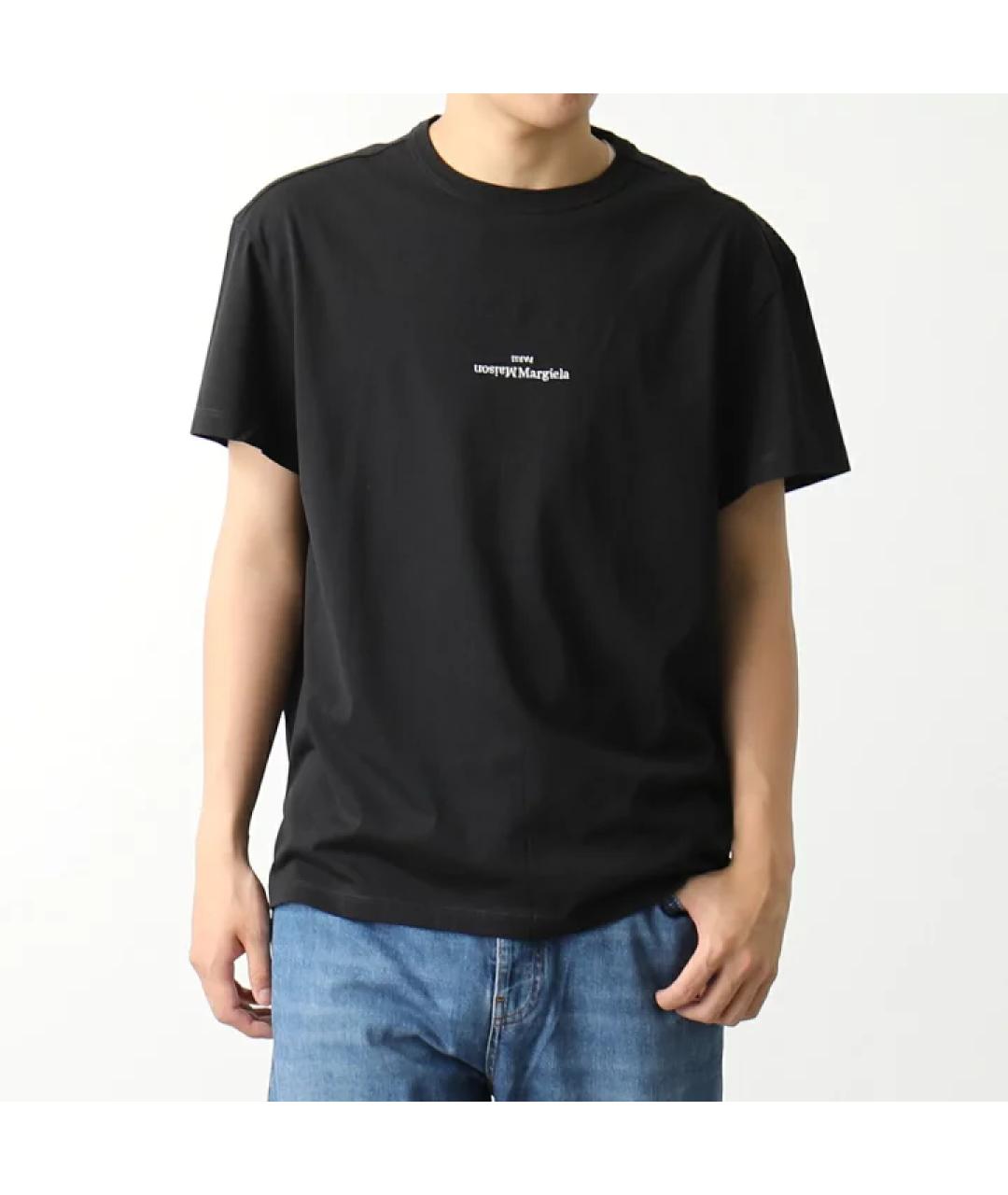 MAISON MARGIELA Черная хлопковая футболка, фото 3