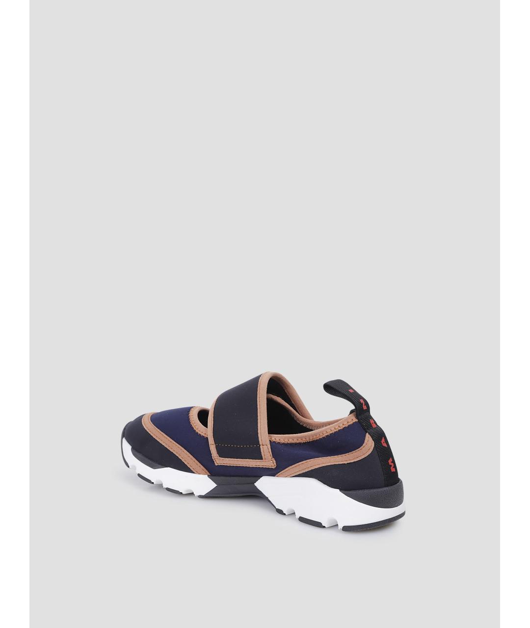MARNI Синие текстильные кроссовки, фото 2