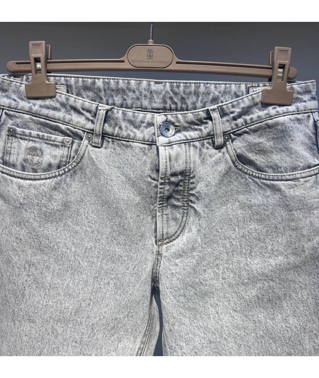 BRUNELLO CUCINELLI Серые хлопковые джинсы, фото 3