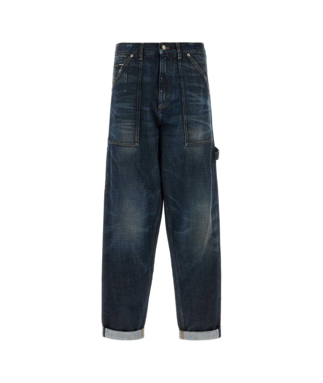 DOLCE&GABBANA Синие хлопковые прямые джинсы, фото 1