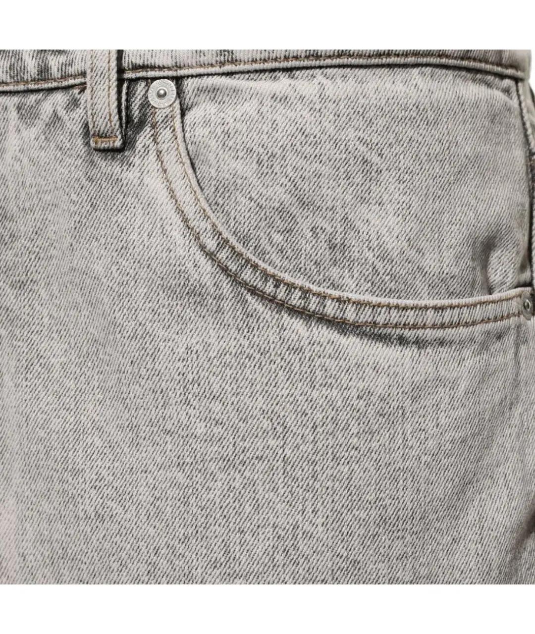 BRUNELLO CUCINELLI Серые хлопковые прямые джинсы, фото 3