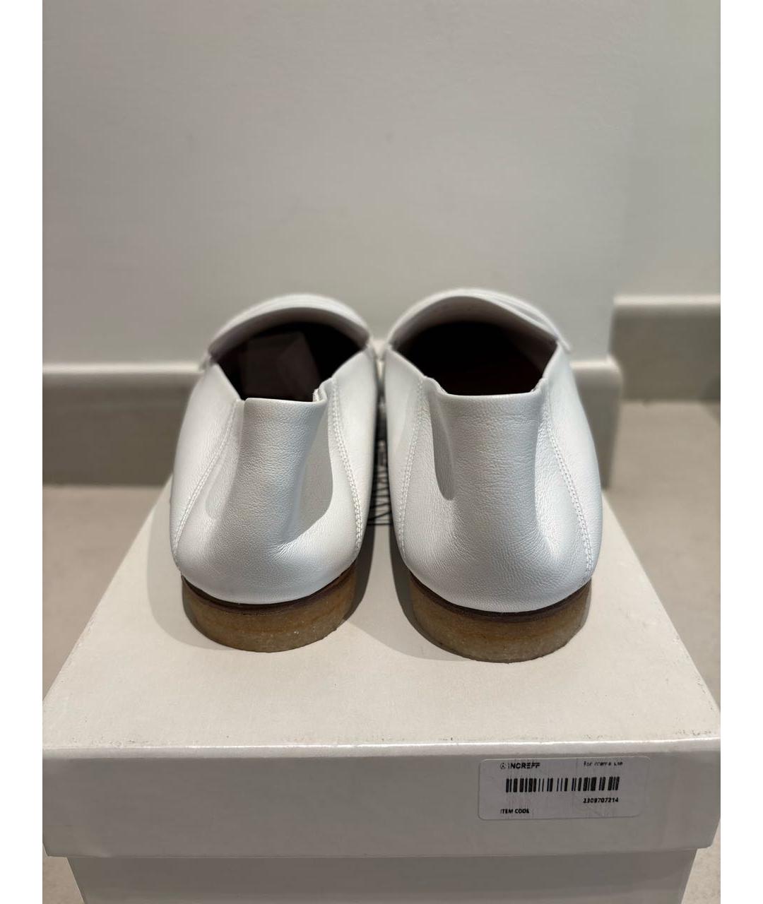 EMPORIO ARMANI Белые кожаные лоферы, фото 4