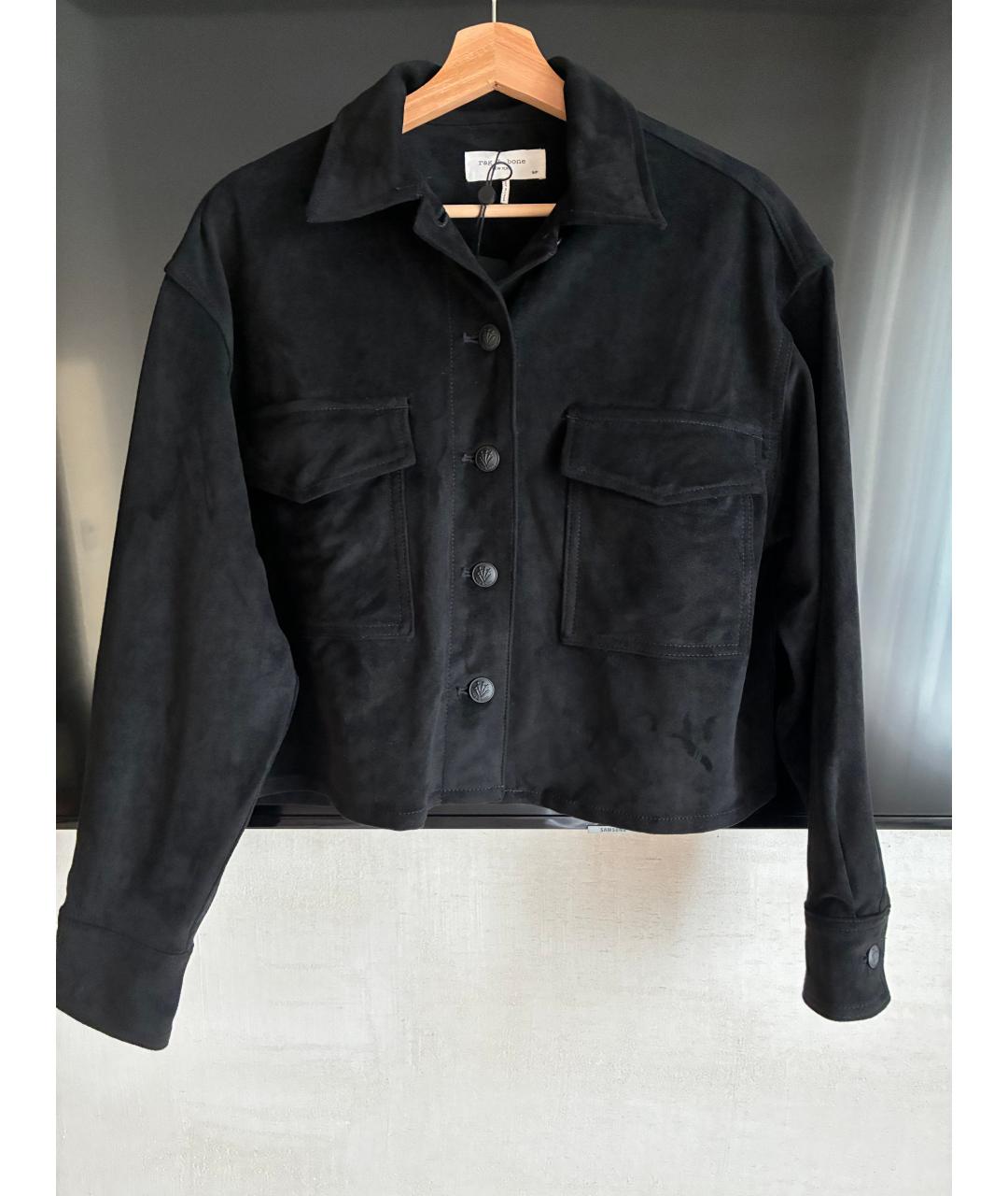 RAG & BONE Черная замшевая куртка, фото 6