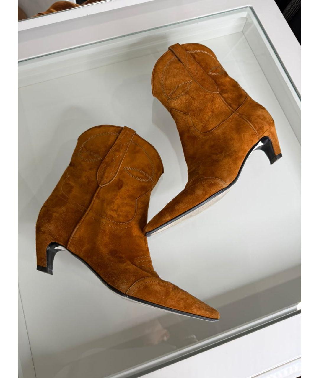 KHAITE Коричневые замшевые полусапоги, фото 3