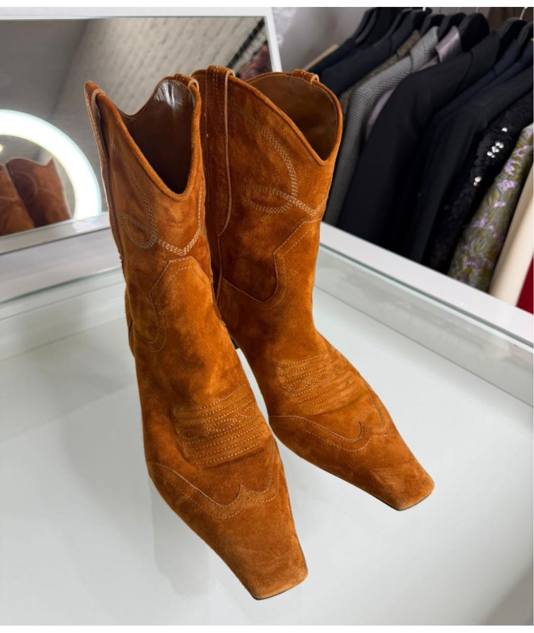 KHAITE Коричневые замшевые полусапоги, фото 2