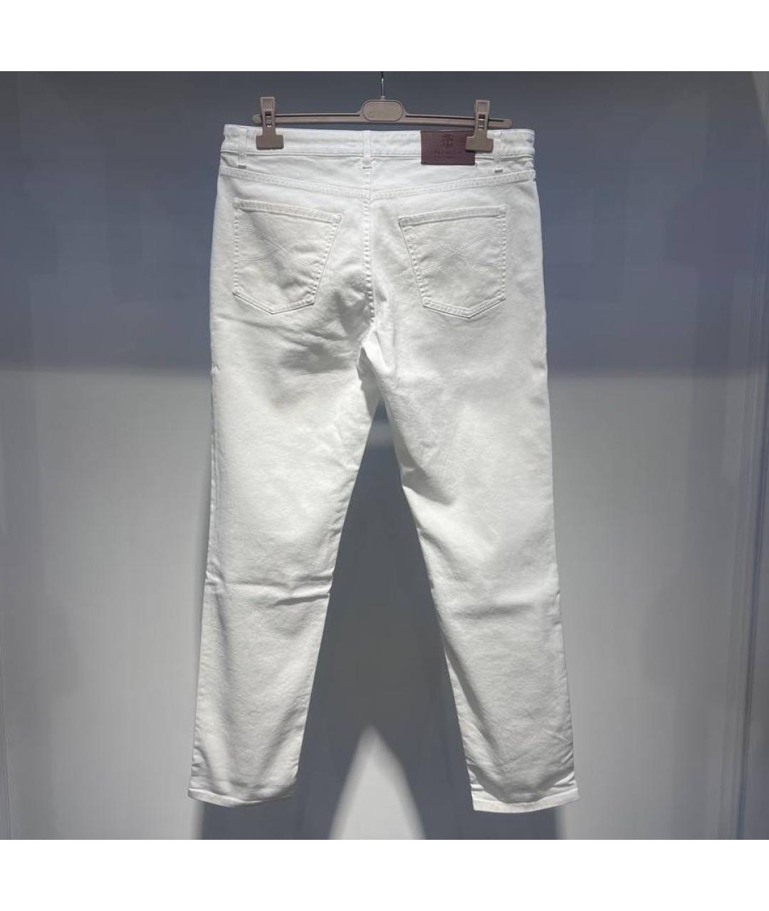 BRUNELLO CUCINELLI Белые хлопко-эластановые джинсы, фото 2