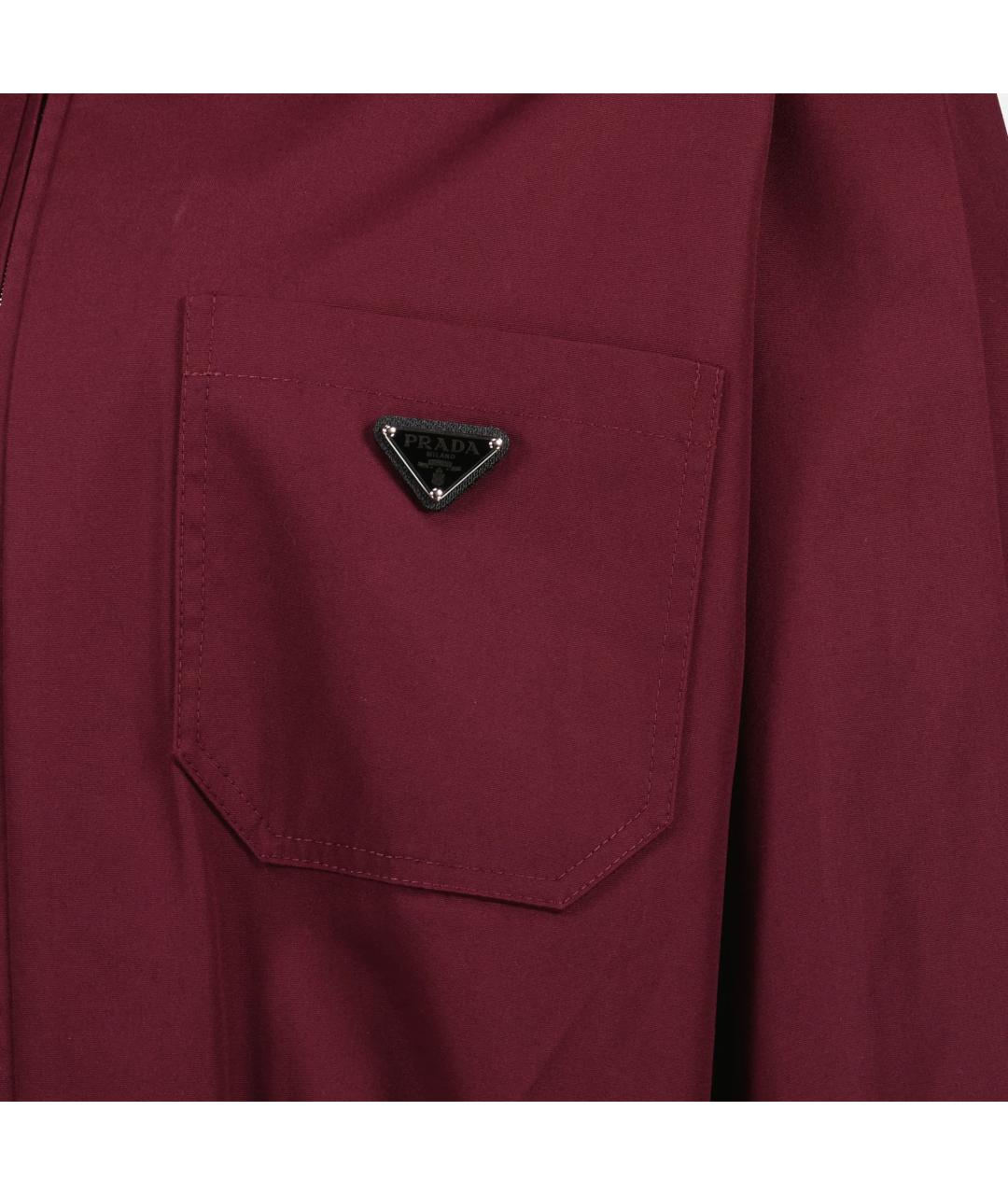 PRADA Бордовая полиэстеровая куртка, фото 4