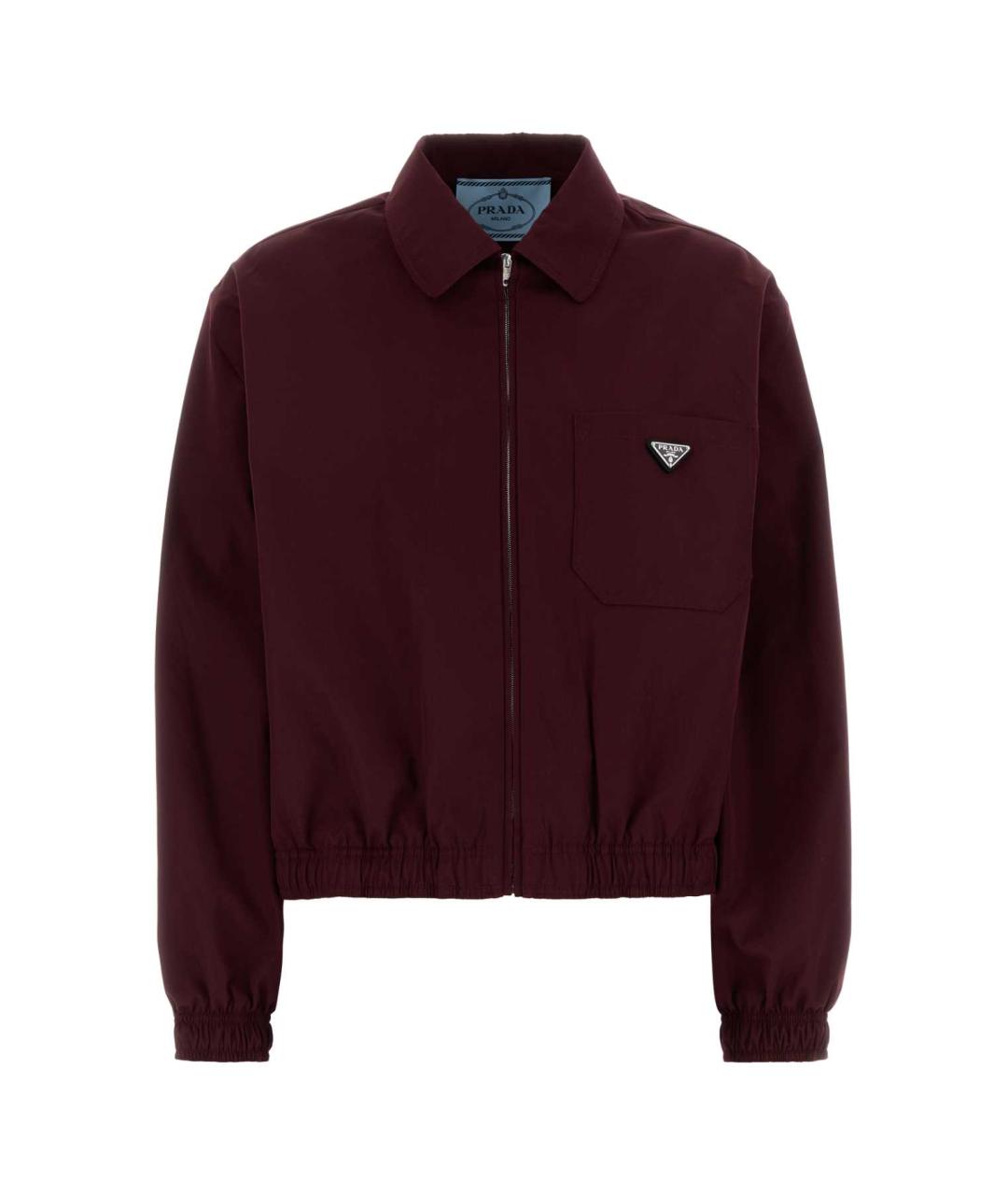 PRADA Бордовая полиэстеровая куртка, фото 1