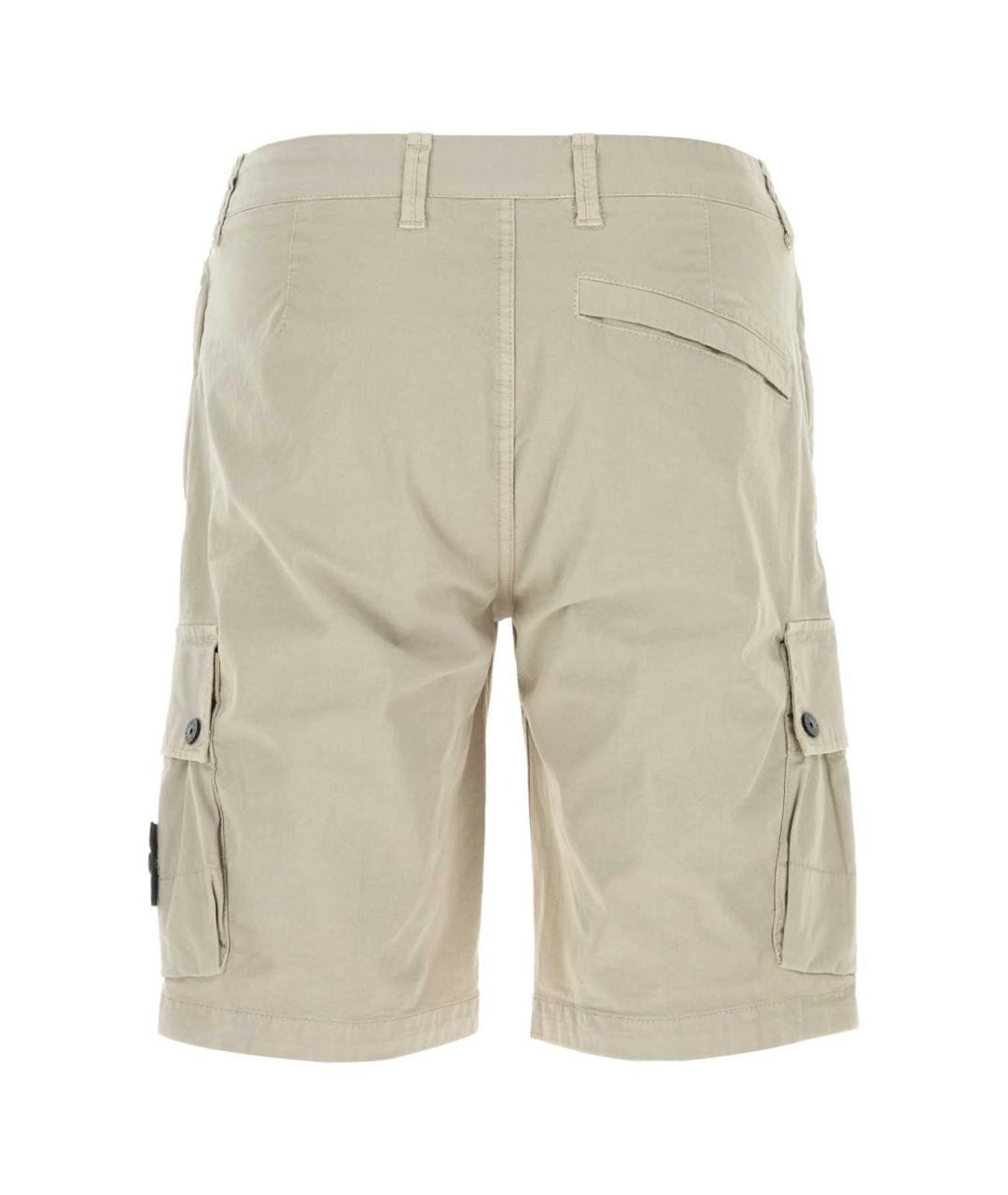 STONE ISLAND Бежевые хлопковые шорты, фото 2
