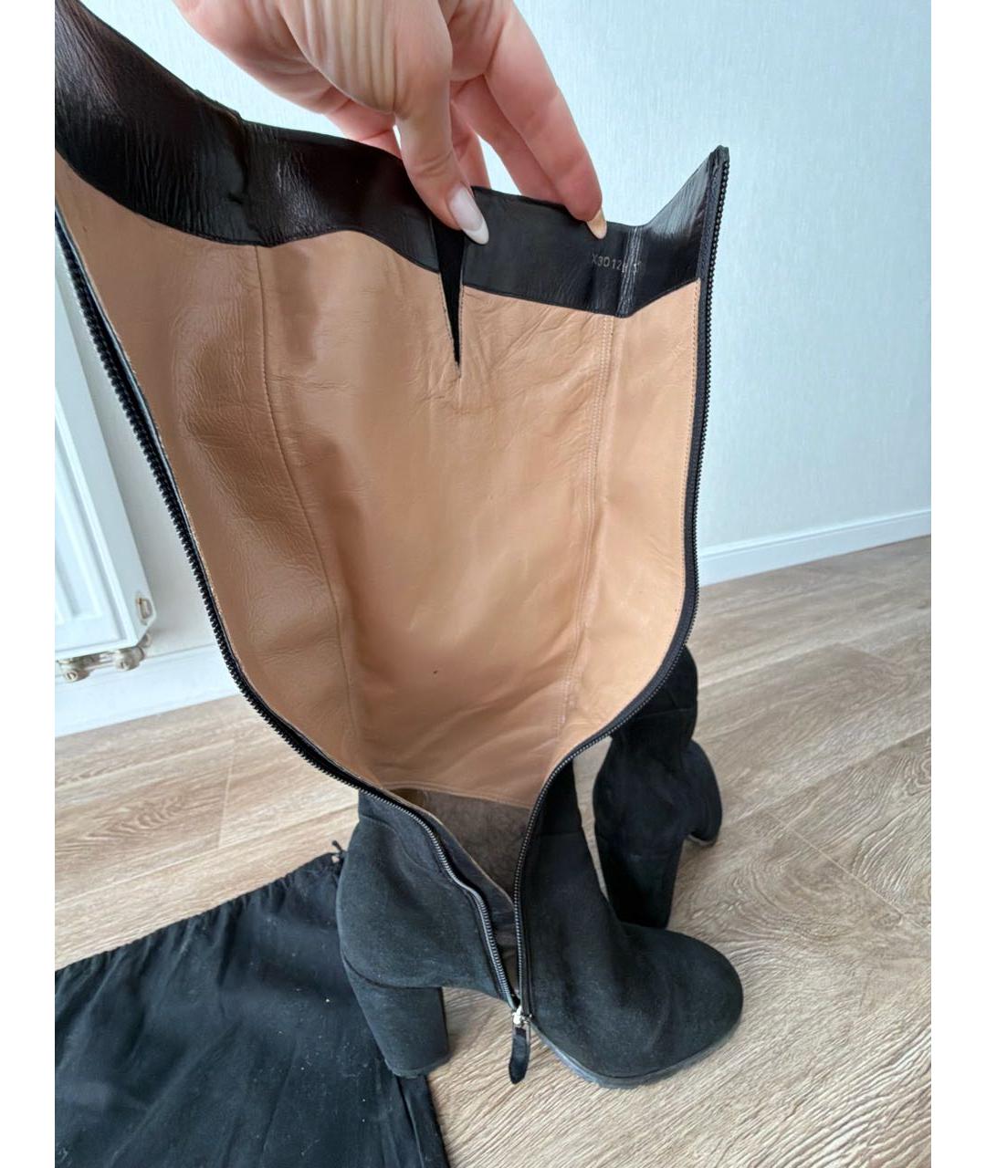 EMPORIO ARMANI Черные замшевые сапоги, фото 7
