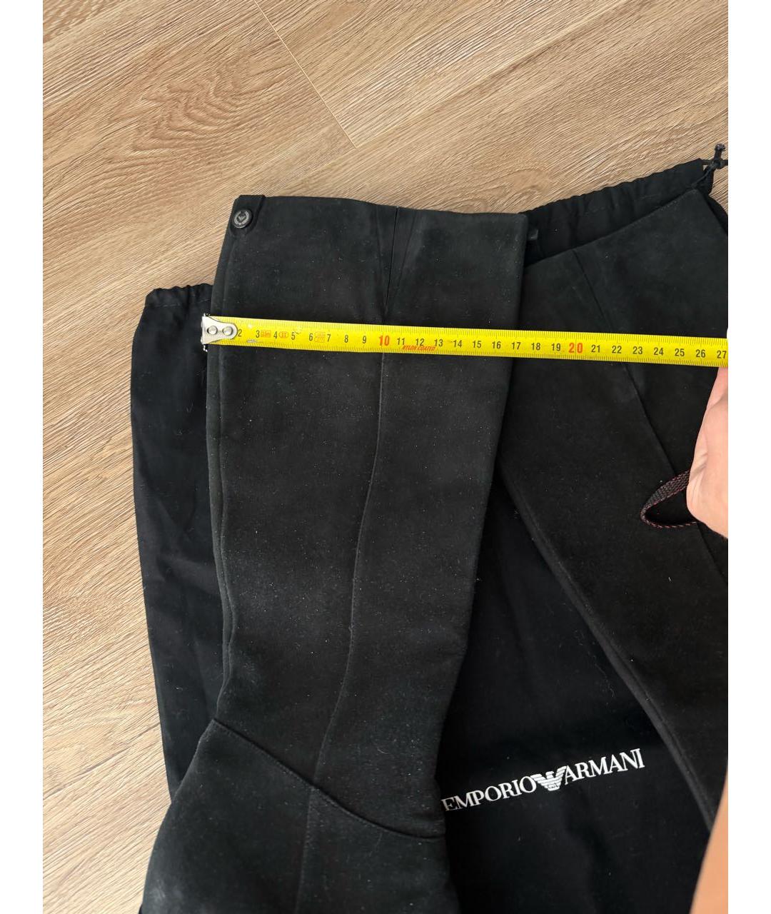 EMPORIO ARMANI Черные замшевые сапоги, фото 8