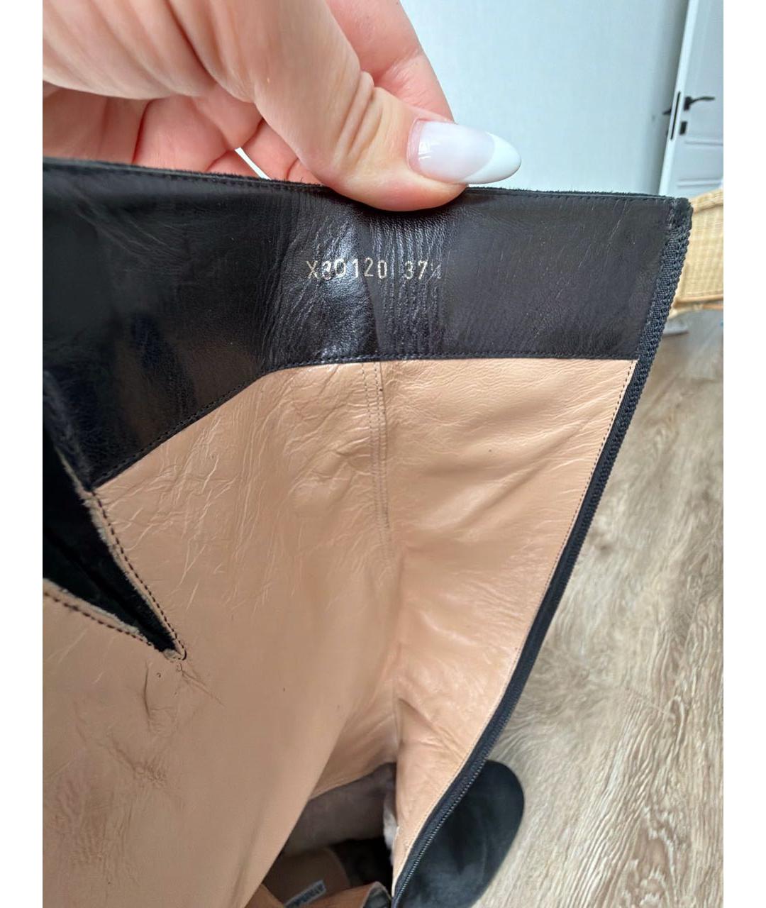 EMPORIO ARMANI Черные замшевые сапоги, фото 6