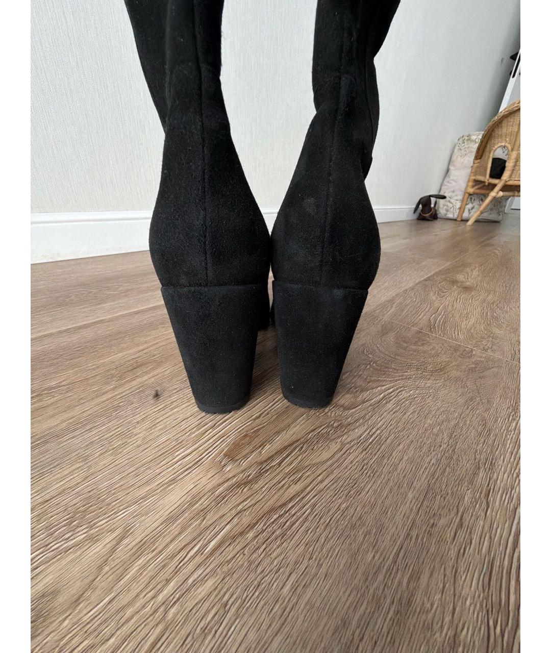 EMPORIO ARMANI Черные замшевые сапоги, фото 4