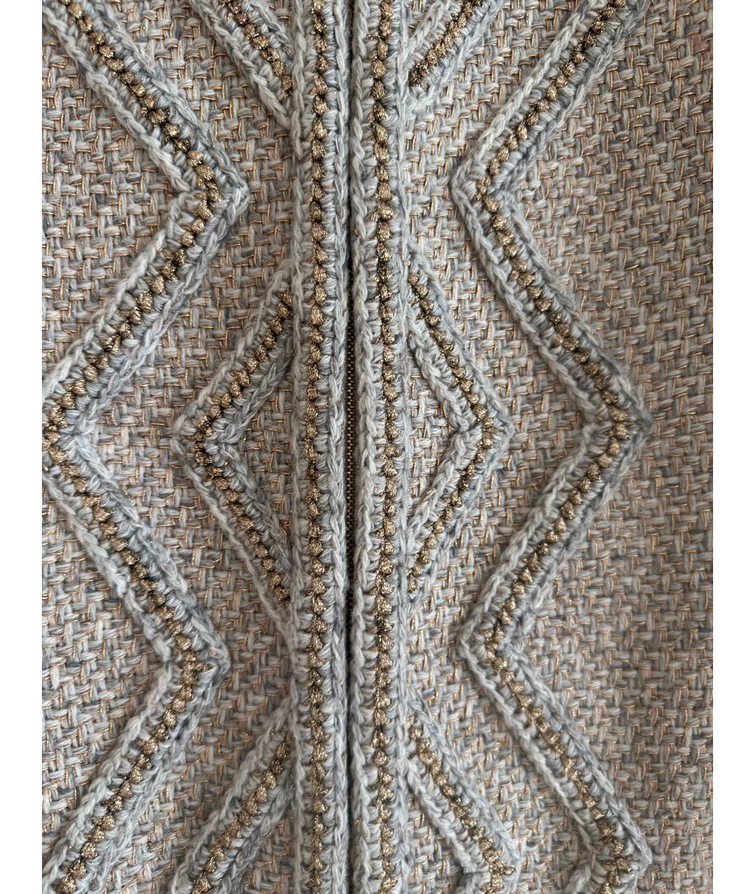 CHANEL Голубой твидовый жакет/пиджак, фото 4