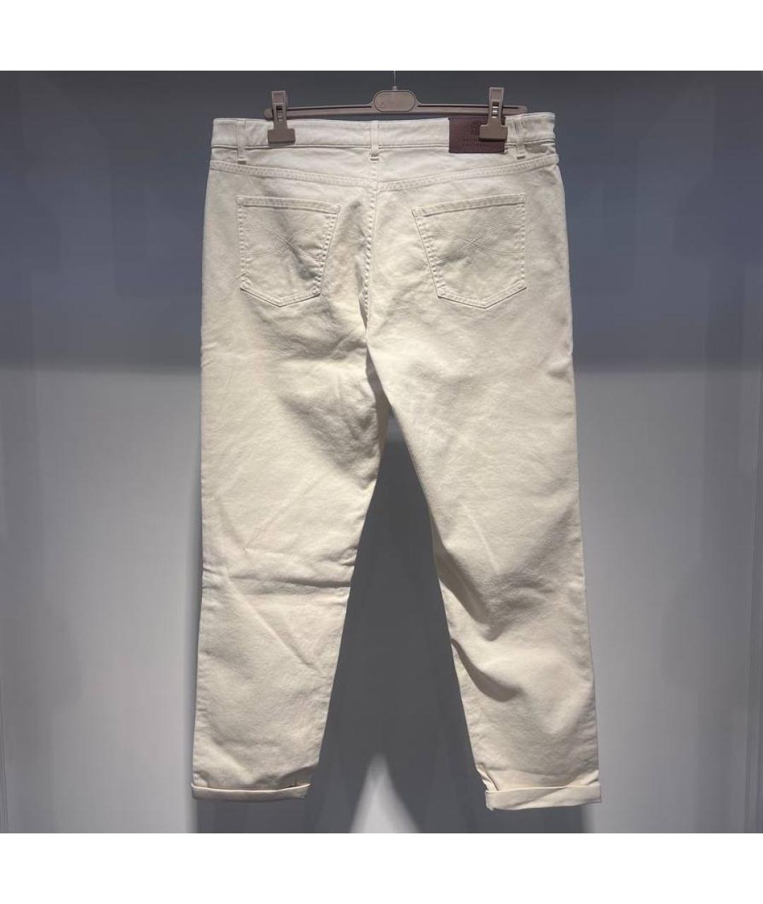 BRUNELLO CUCINELLI Бежевые хлопко-эластановые джинсы, фото 2