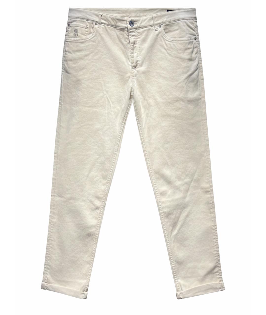 BRUNELLO CUCINELLI Бежевые хлопко-эластановые джинсы, фото 1