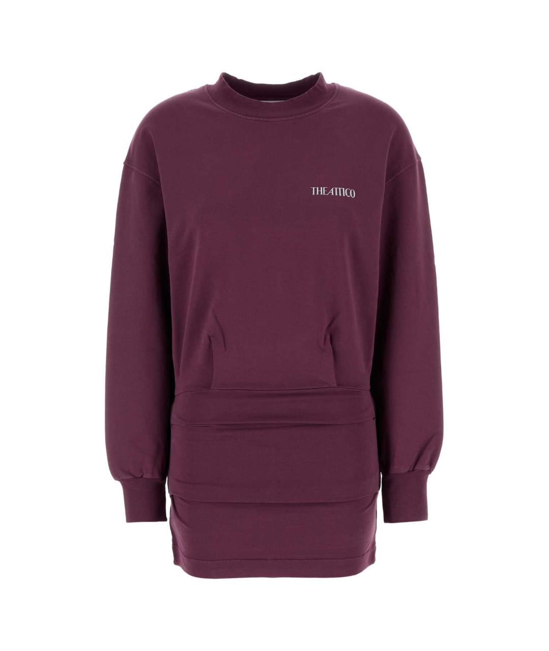 THE ATTICO Фиолетовое хлопковое повседневное платье, фото 1