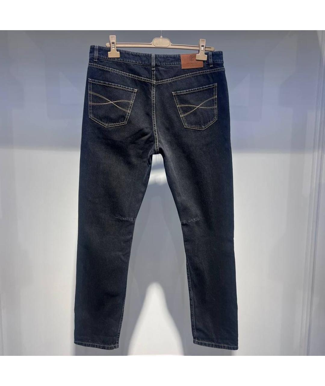 BRUNELLO CUCINELLI Антрацитовые хлопковые джинсы, фото 2