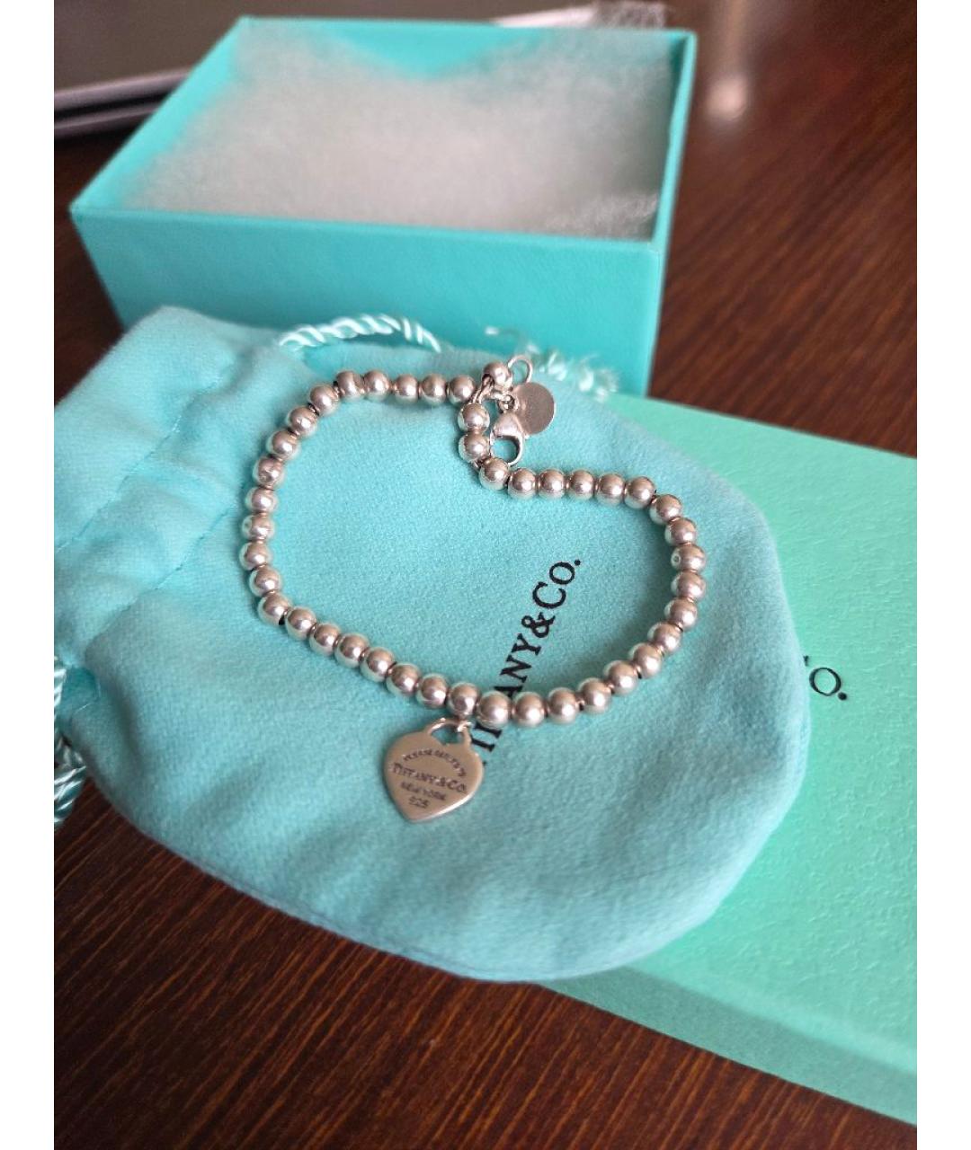 TIFFANY&CO Красный серебряный браслет, фото 3