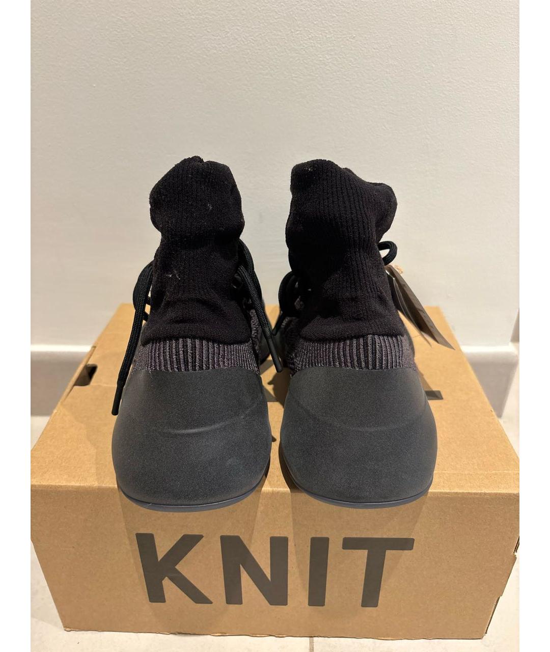 YEEZY Черные текстильные кроссовки, фото 4