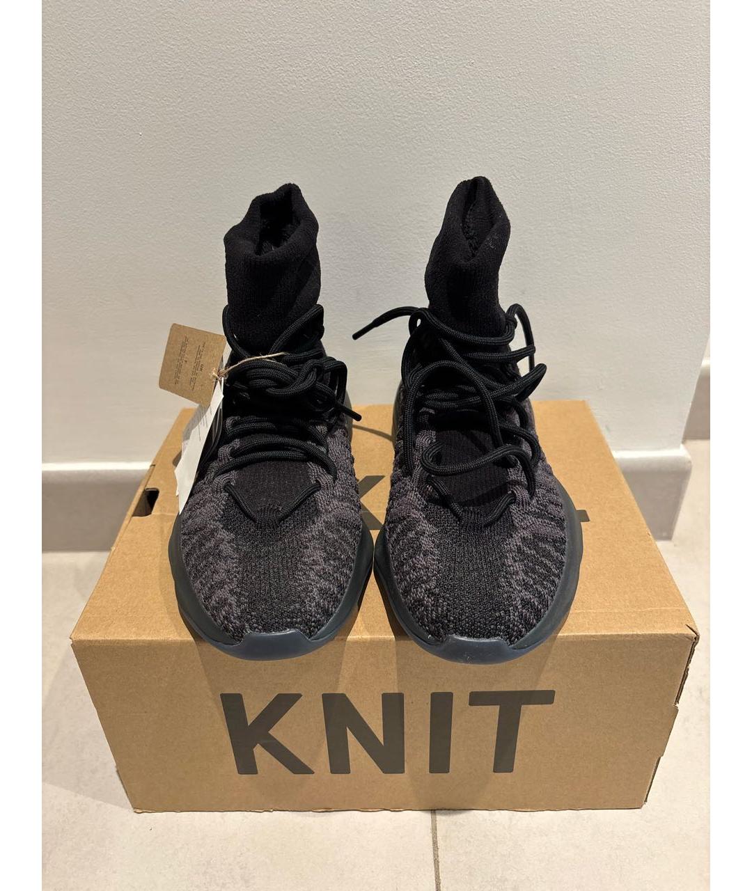 YEEZY Черные текстильные кроссовки, фото 2