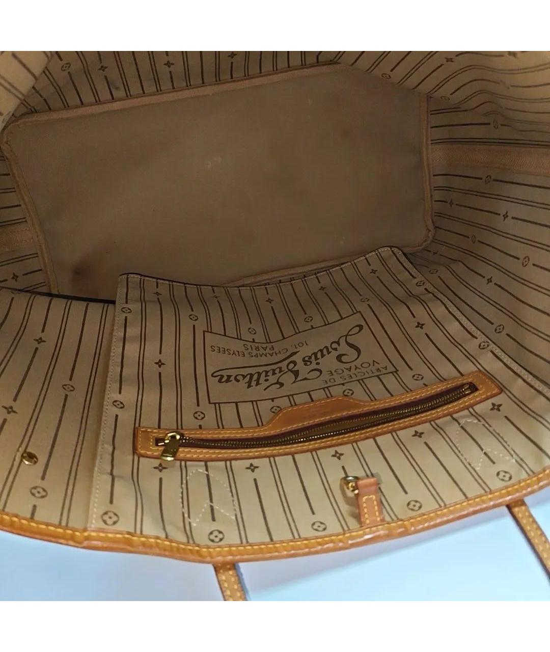 LOUIS VUITTON Коричневая кожаная сумка тоут, фото 3