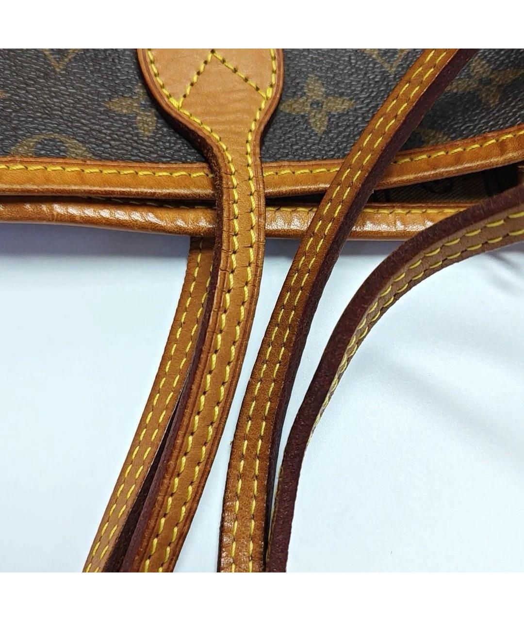 LOUIS VUITTON Коричневая кожаная сумка тоут, фото 8