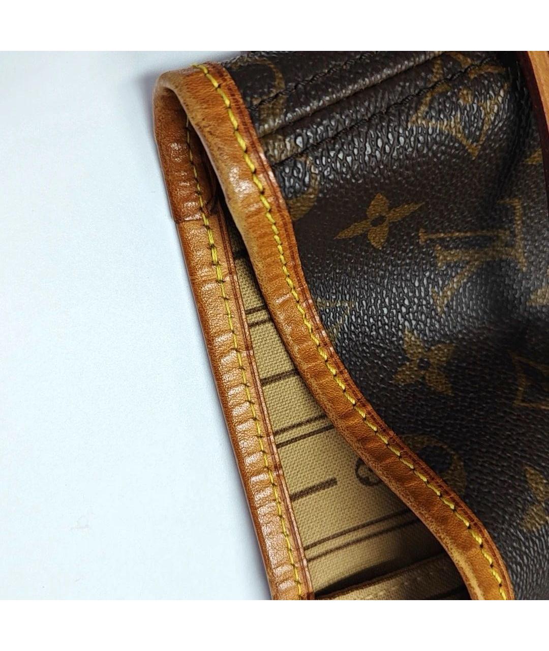 LOUIS VUITTON Коричневая кожаная сумка тоут, фото 5