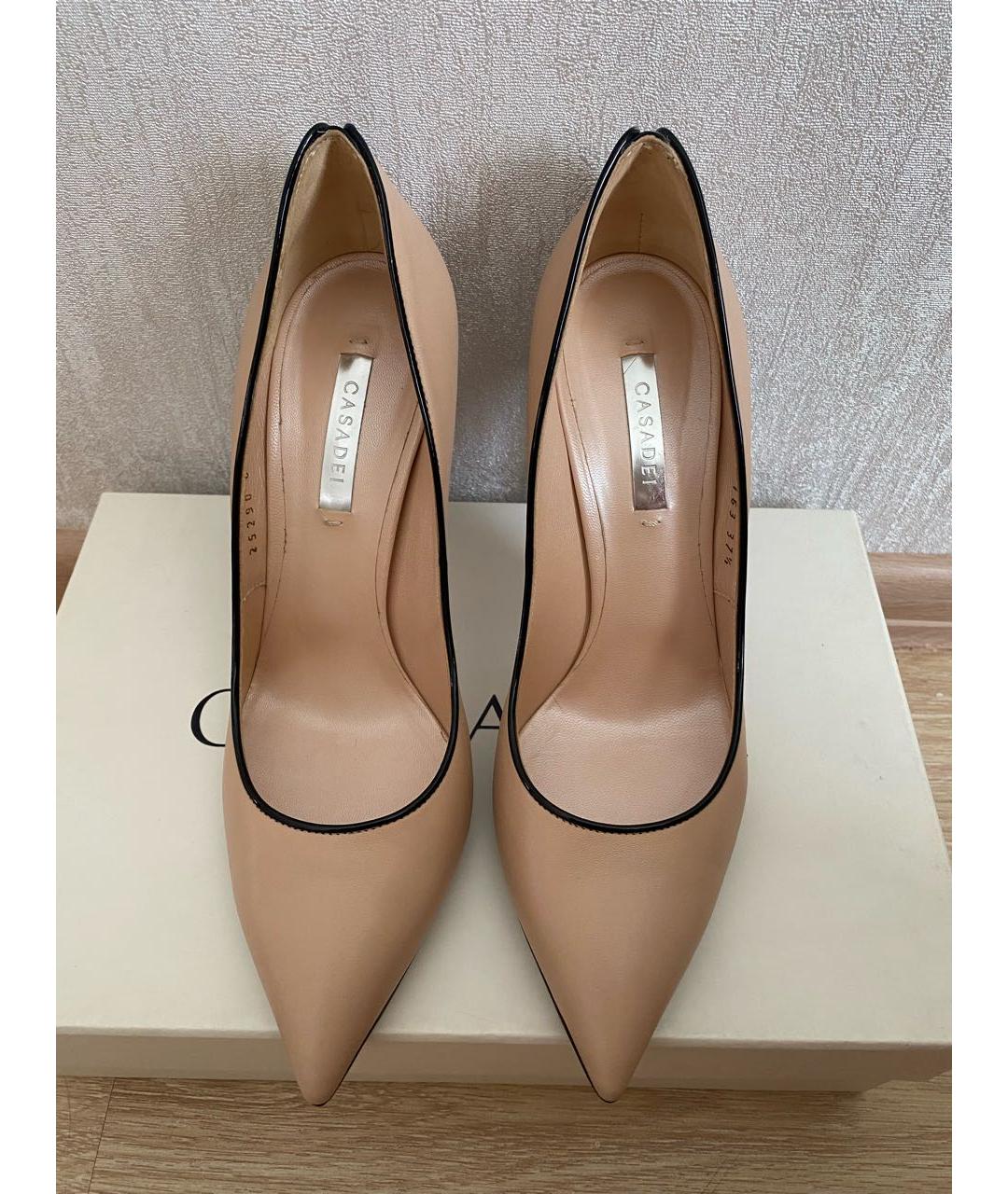 CASADEI Бежевые кожаные туфли, фото 2
