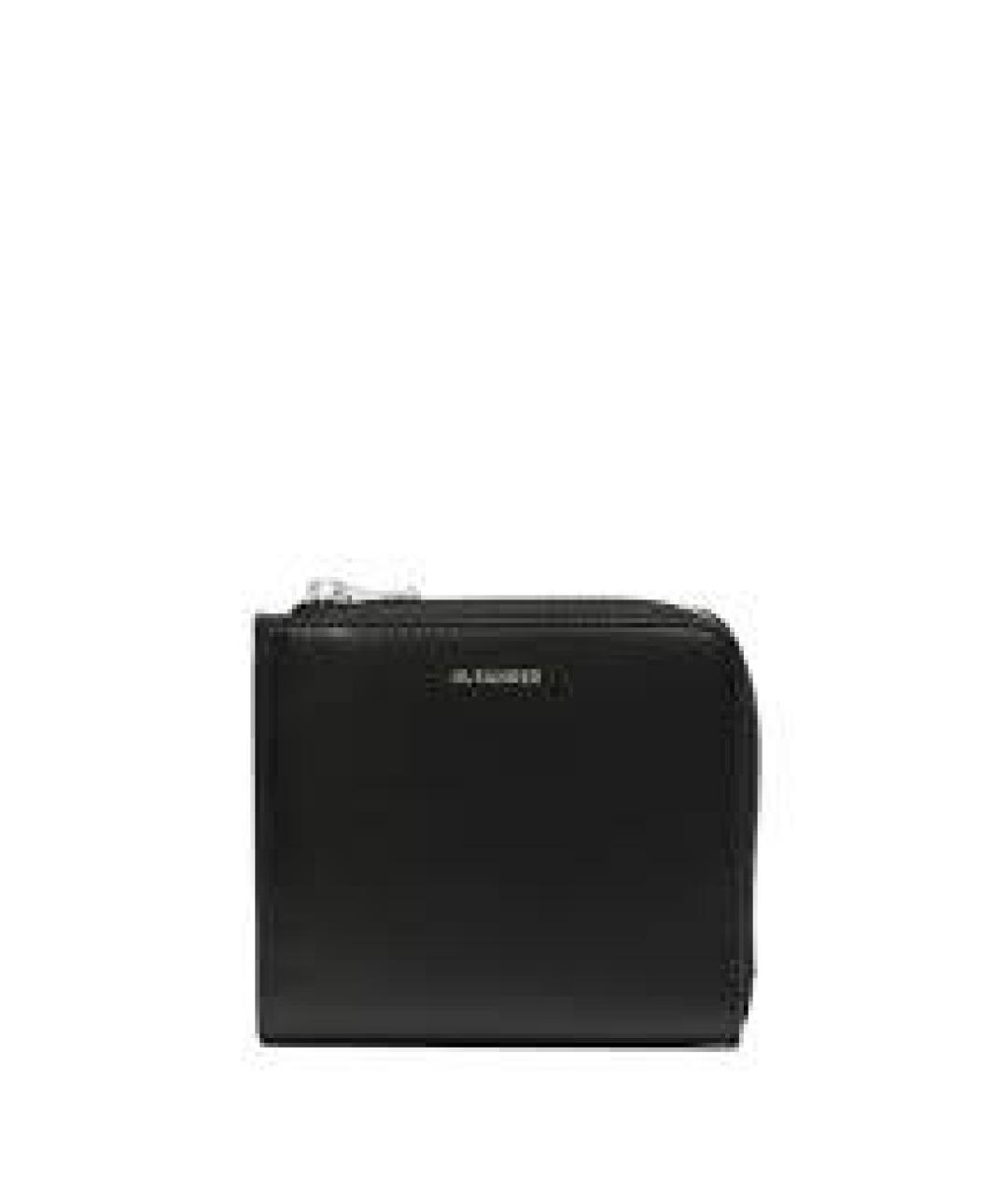 JIL SANDER Черный кожаный кошелек, фото 1