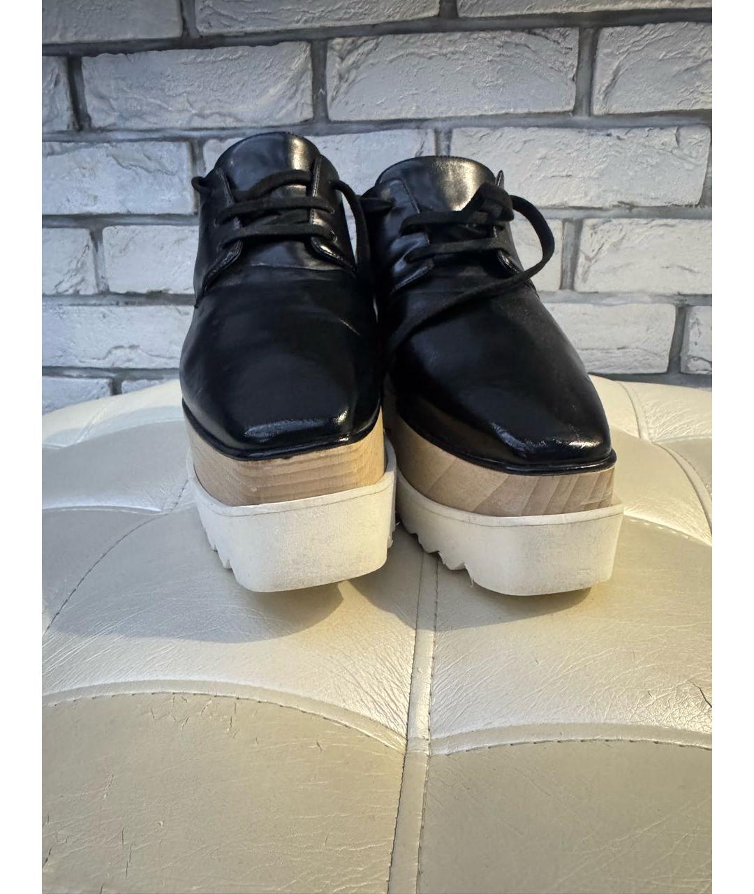 STELLA MCCARTNEY Черные кожаные брогги и оксфорды, фото 3