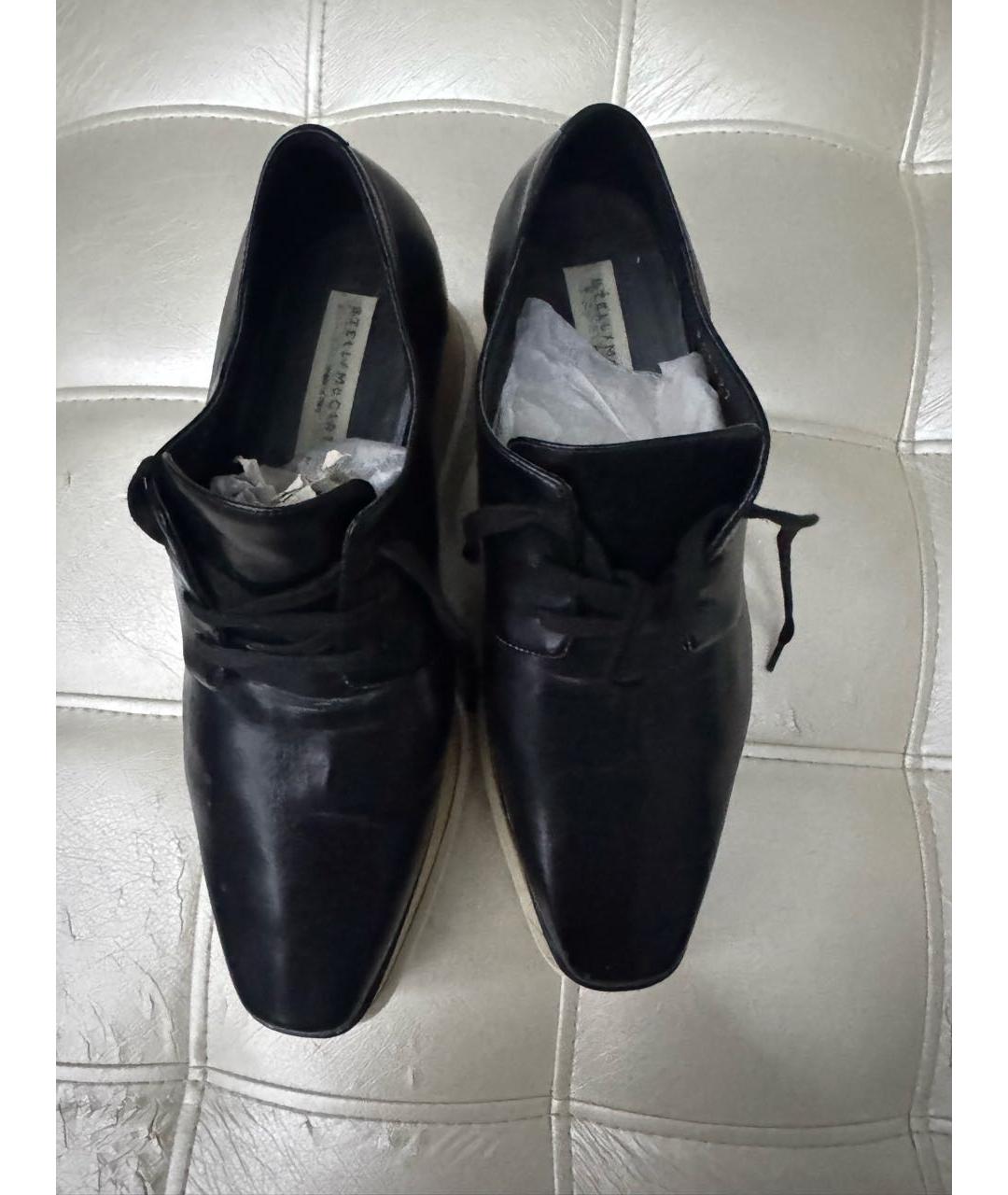 STELLA MCCARTNEY Черные кожаные брогги и оксфорды, фото 2