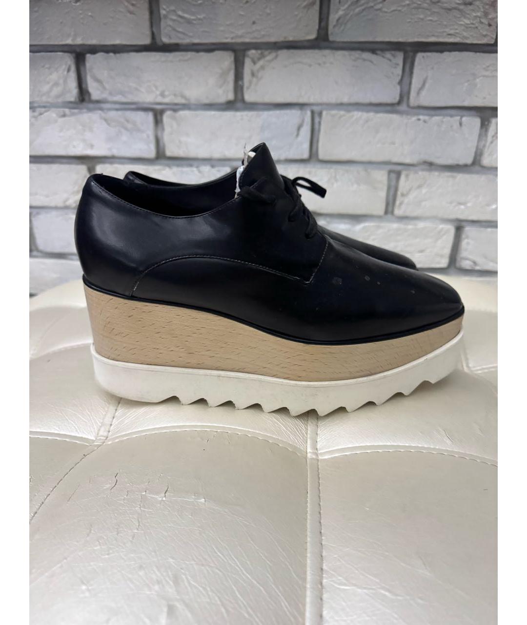 STELLA MCCARTNEY Черные кожаные брогги и оксфорды, фото 8