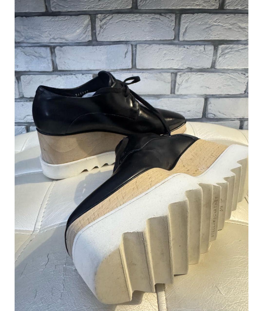 STELLA MCCARTNEY Черные кожаные брогги и оксфорды, фото 5