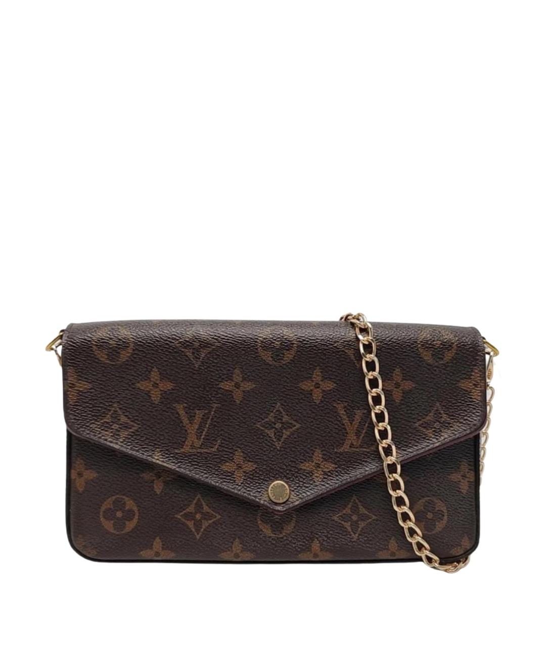 LOUIS VUITTON Коричневая кожаная сумка через плечо, фото 1