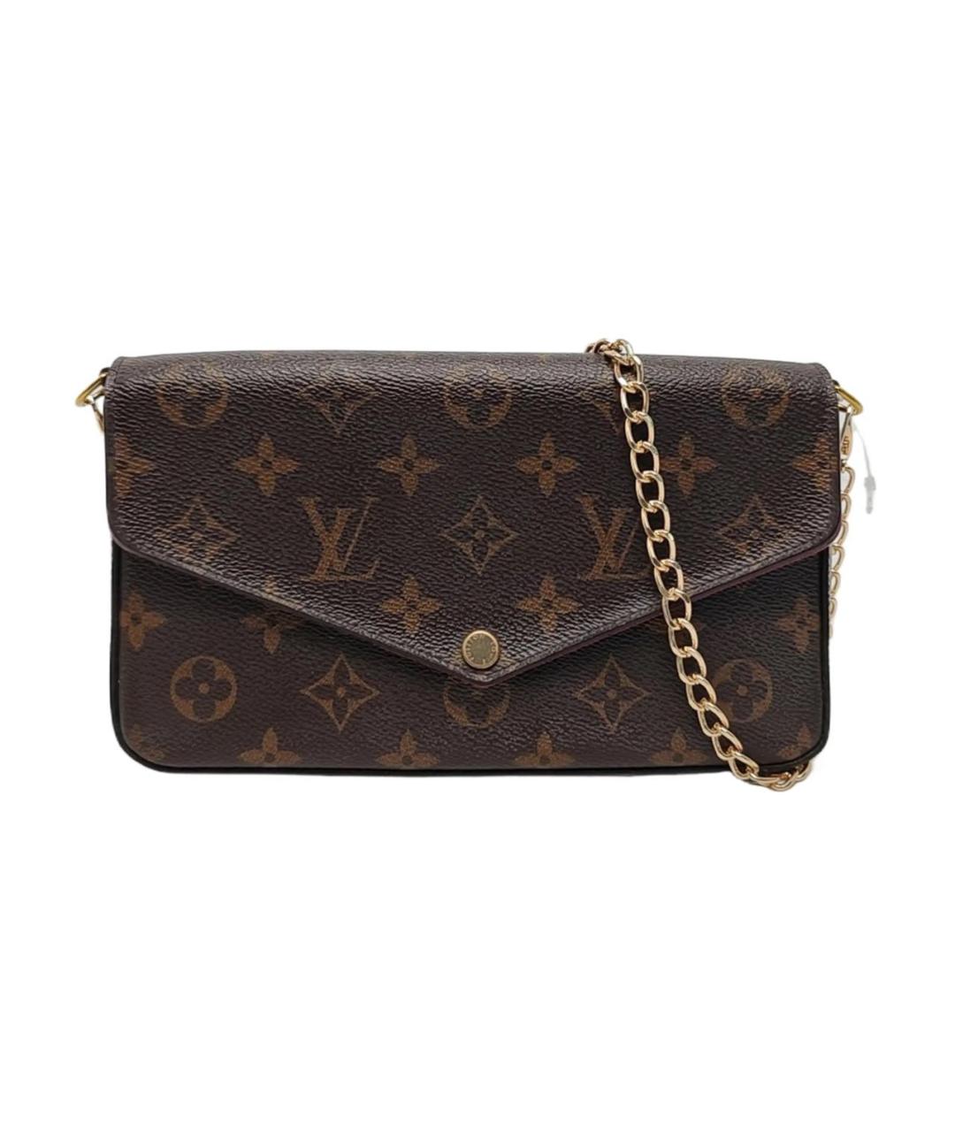 LOUIS VUITTON Коричневая кожаная сумка через плечо, фото 9