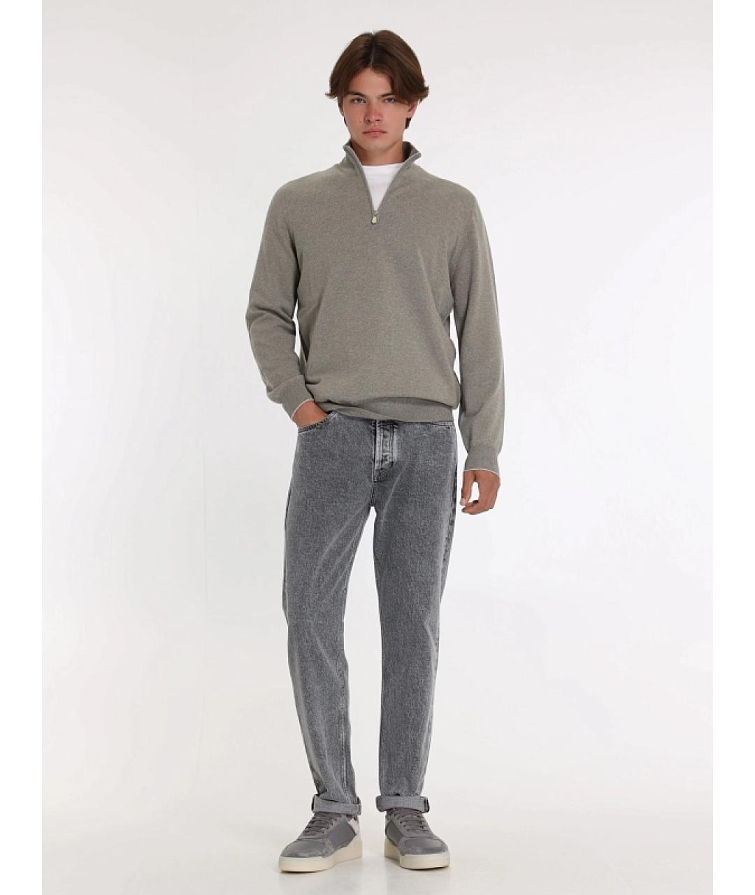 BRUNELLO CUCINELLI Серые хлопковые джинсы скинни, фото 2