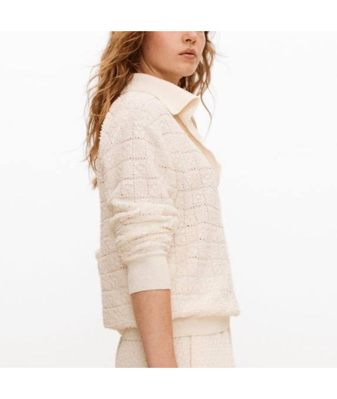 CHANEL Бежевый шелковый джемпер / свитер, фото 2