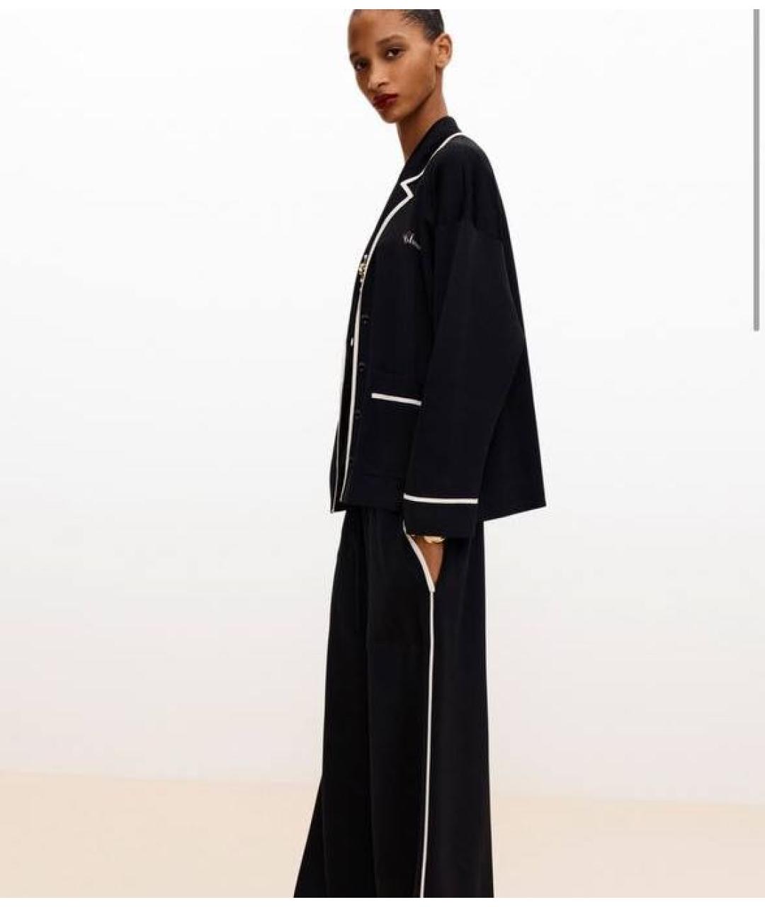 CHANEL Черный шелковый жакет/пиджак, фото 2